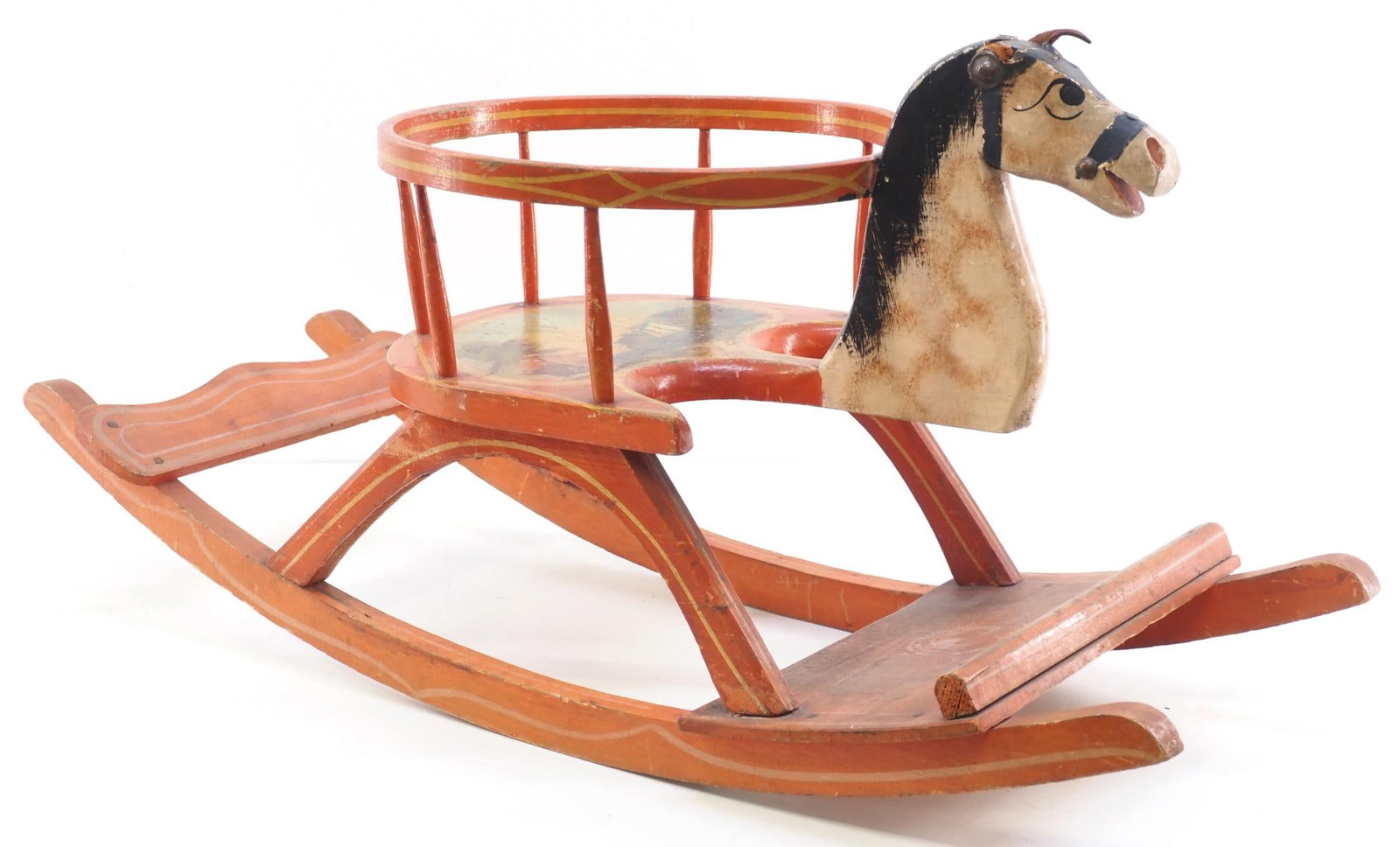 Early child's wooden rocking toy (1 of 5)