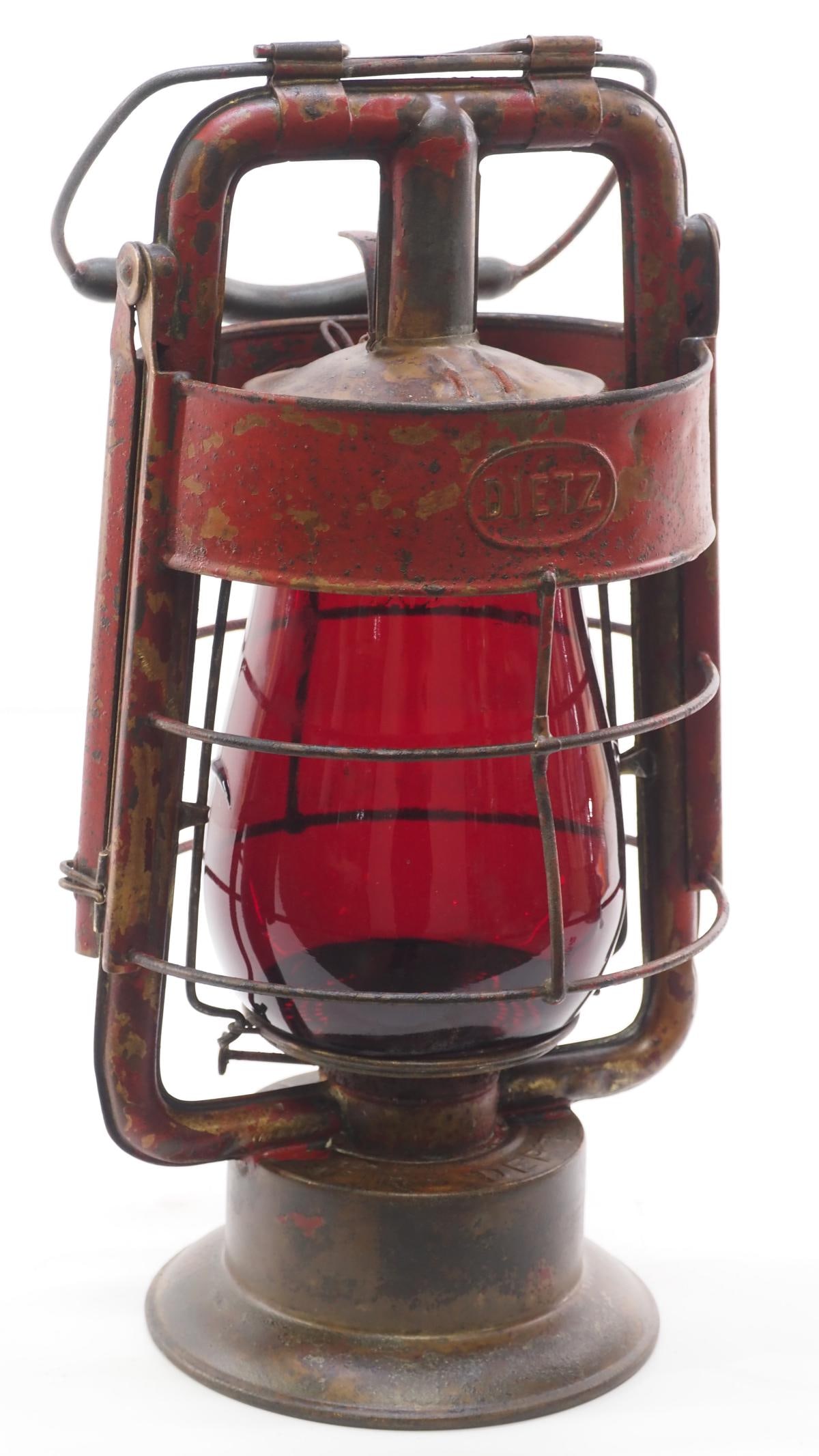 Dietz Fire Dept lantern with red globe (1 of 2)