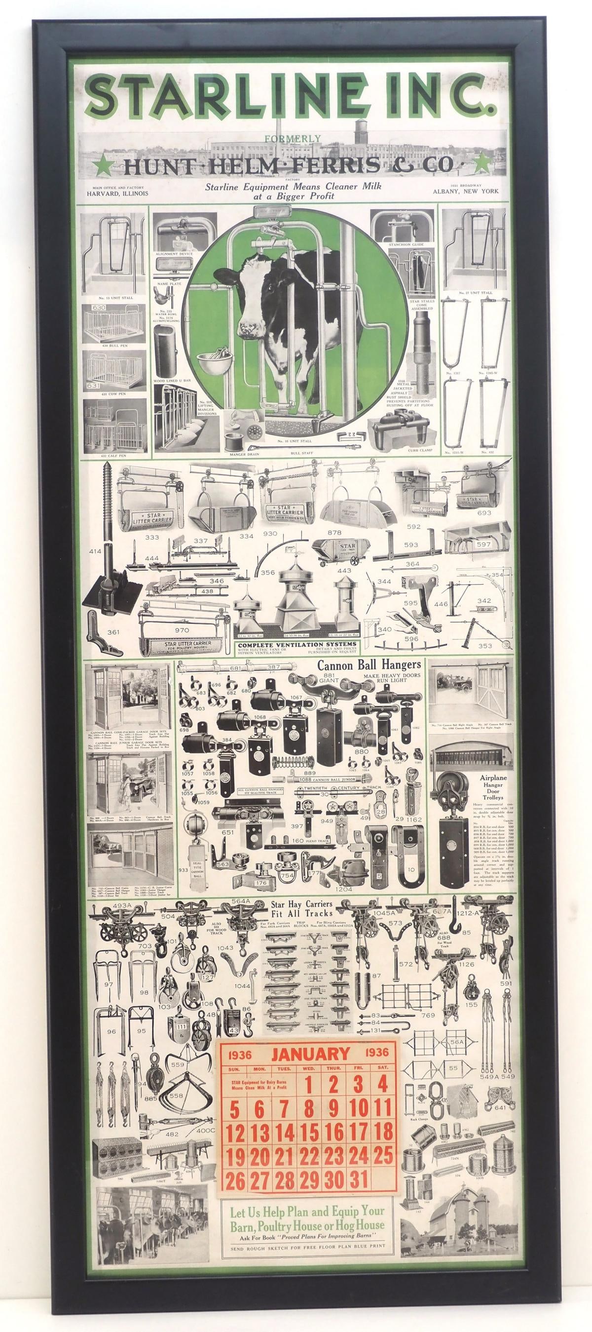 1936 Starline Inc. Hunt Helm & Ferris calendar (1 of 4)