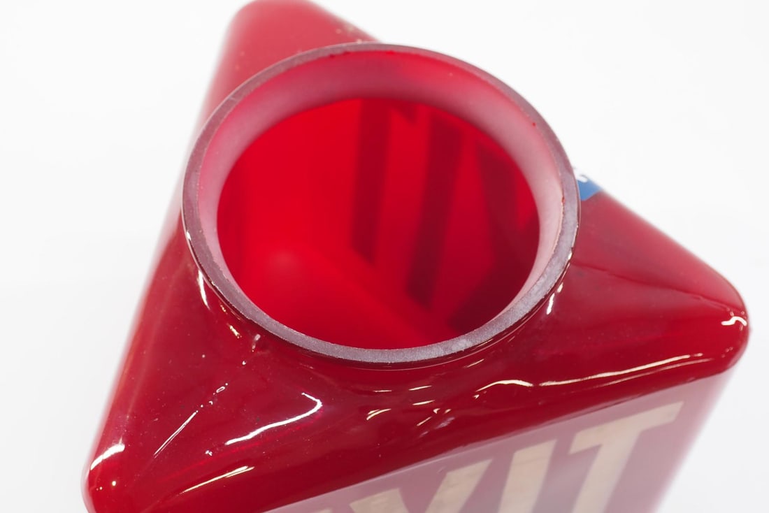 Ruby glass exit globe - 2
