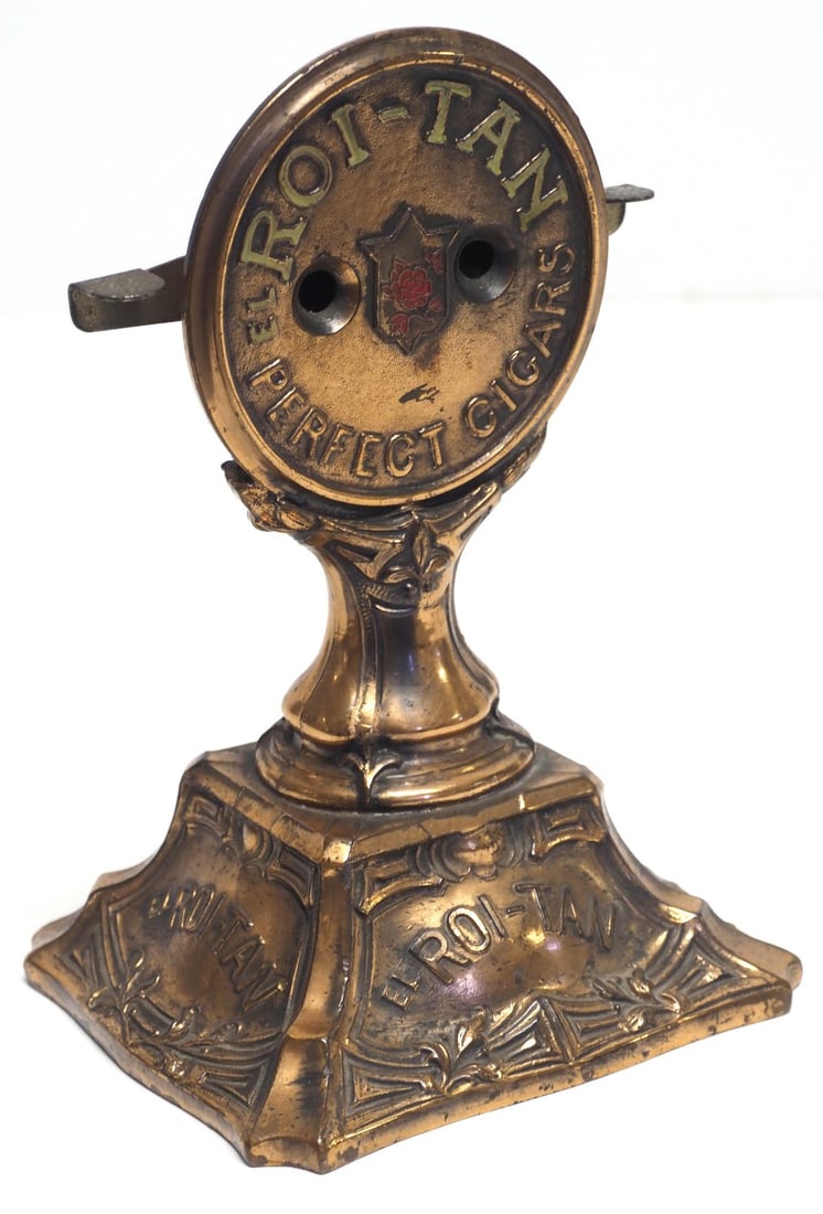 El Roi-Tan Perfect Cigars cigar cutter: El Roi-Tan Perfect Cigars cigar cutter, stamped Louis V. Aronson 1916 on bottom