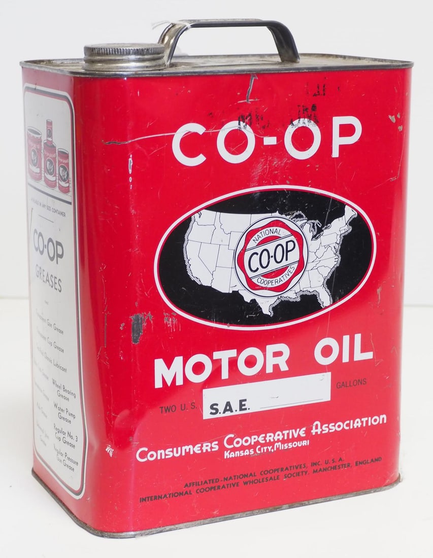 1-gallon Co-op Motor Oil tin (1 of 2)