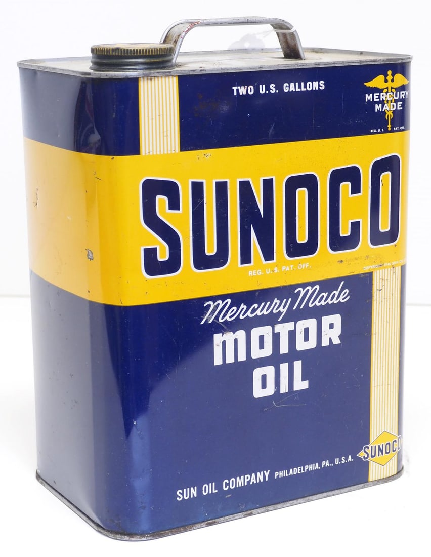 1-gallon Sunoco Mercury Made Motor Oil tin (1 of 2)
