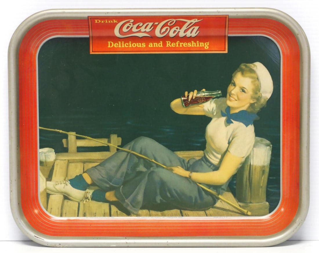 1940 Coca Cola tin serving tray (1 of 3)