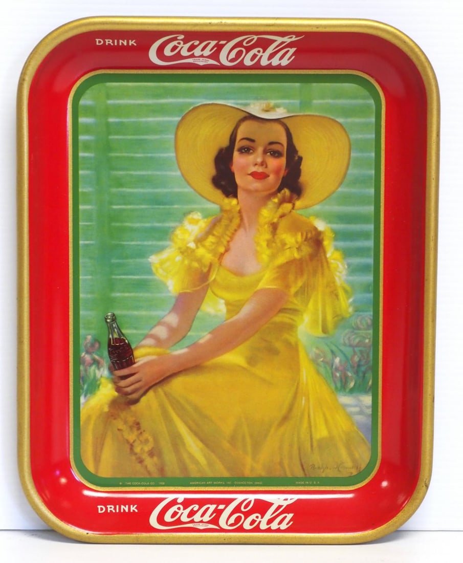 1938 Coca Cola tin serving tray (1 of 3)