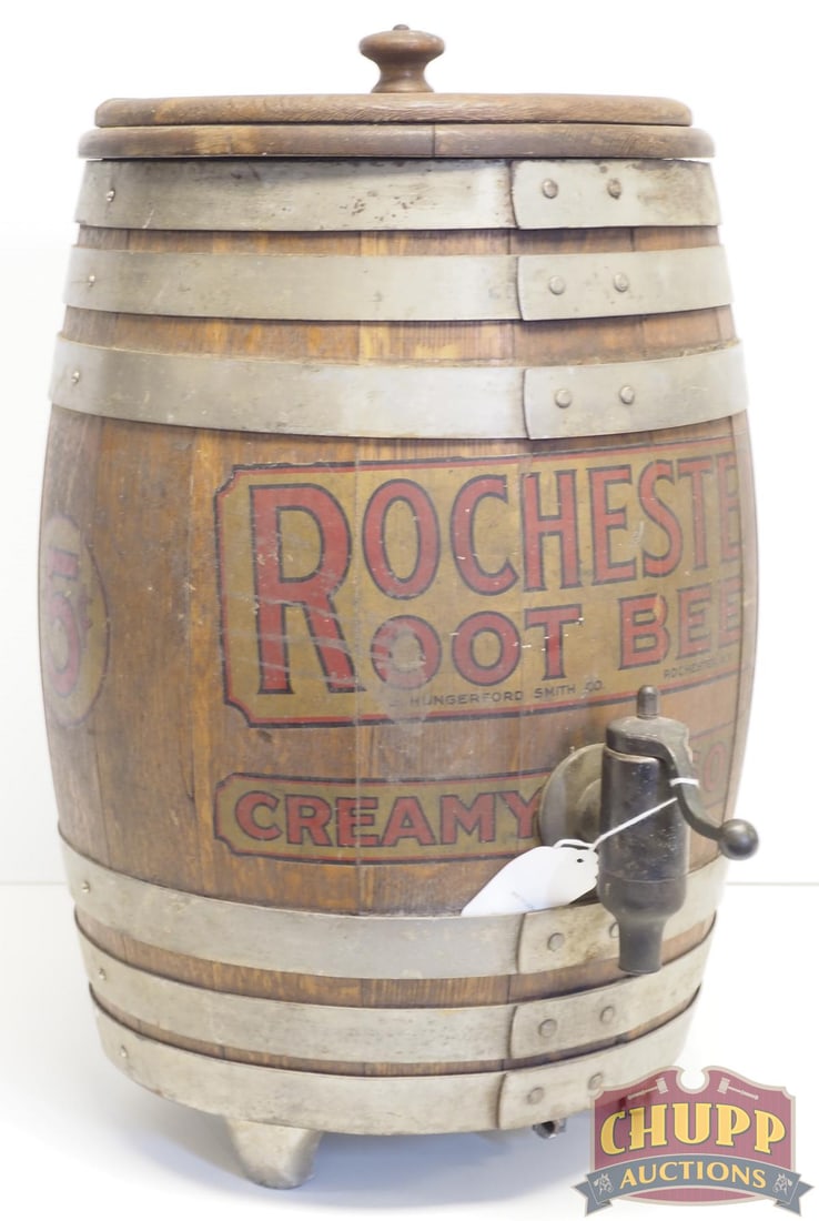 Rochester Root Beer wooden dispenser barrel (1 of 3)