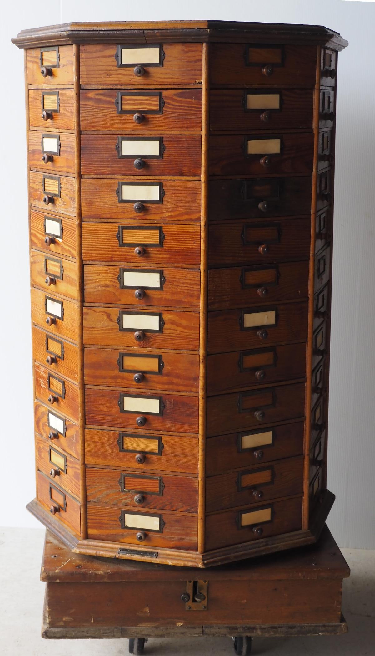 Revolving country store 96-drawer bolt cabinet (1 of 4)