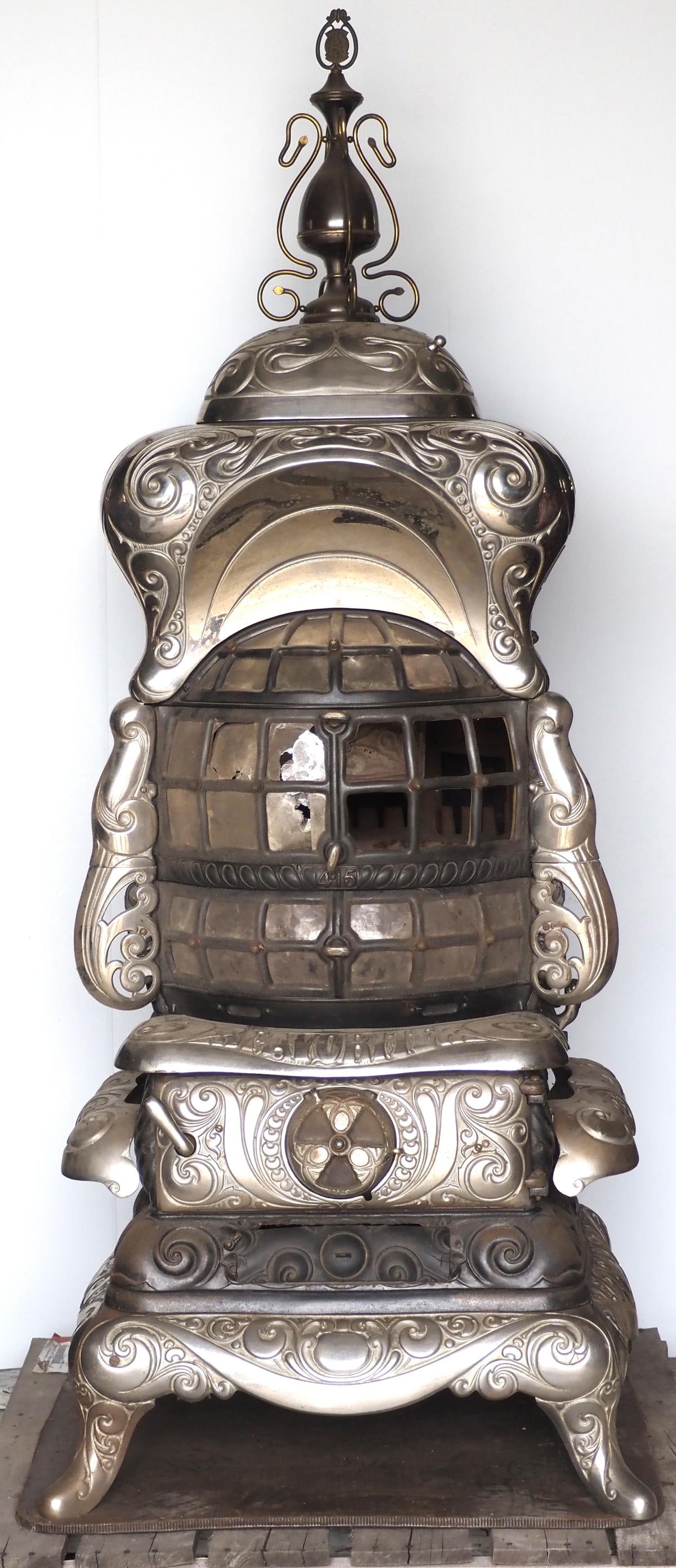 Favorite cast iron & chrome parlor stove (1 of 8)