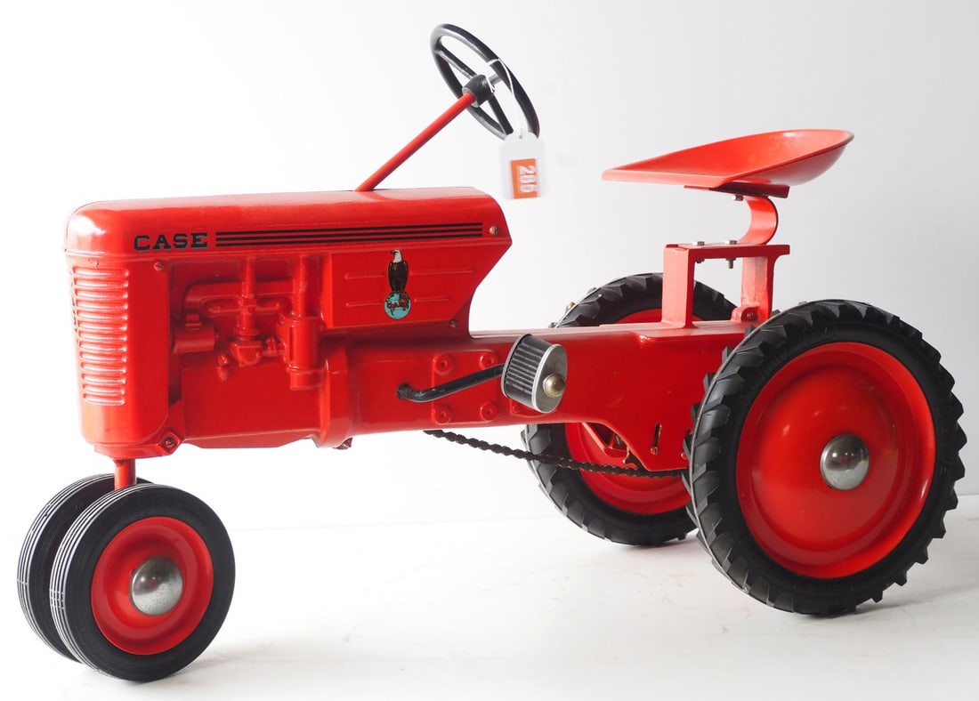 Eska Case BAC pedal tractor: Eska Case BAC pedal tractor - Restored * * NOT ELIGIBLE FOR IN-HOUSE SHIPPING. Please contact the auction house for transport options and additional details. Items must be picked up within 10