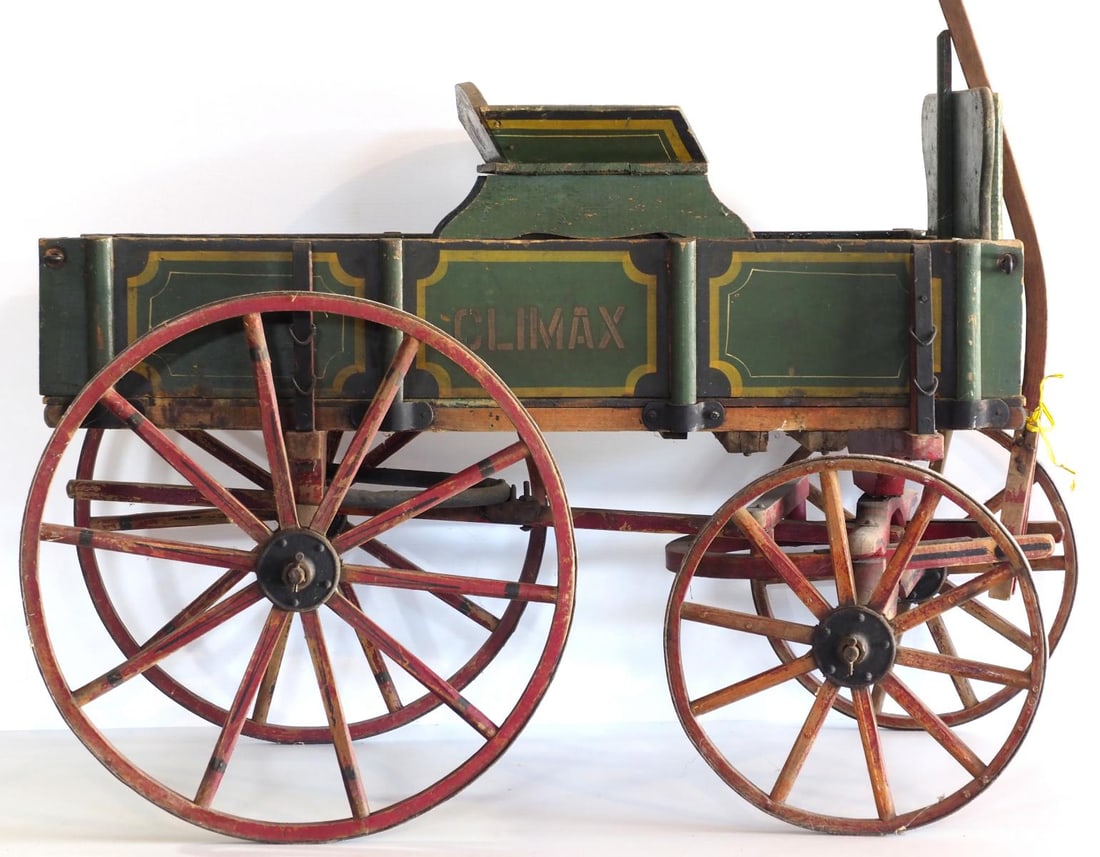 Climax wood goat wagon with Climax seat (1 of 7)