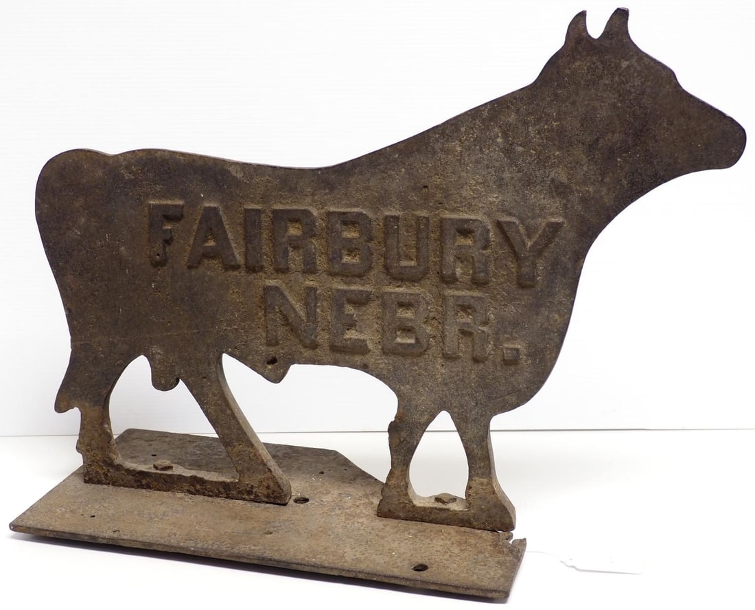 Fairbury Nebr. Bull cast iron windmill weight (1 of 3)