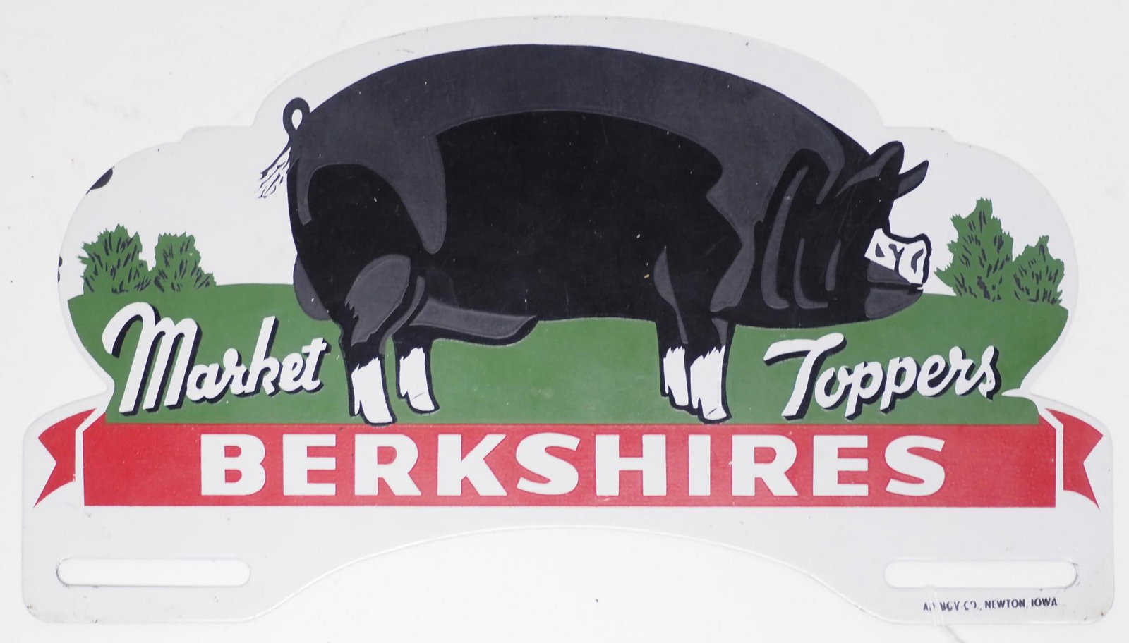 Berkshires Market Toppers tin license plate topper: Berkshires Market Toppers tin license plate topper - Great Condition Great
