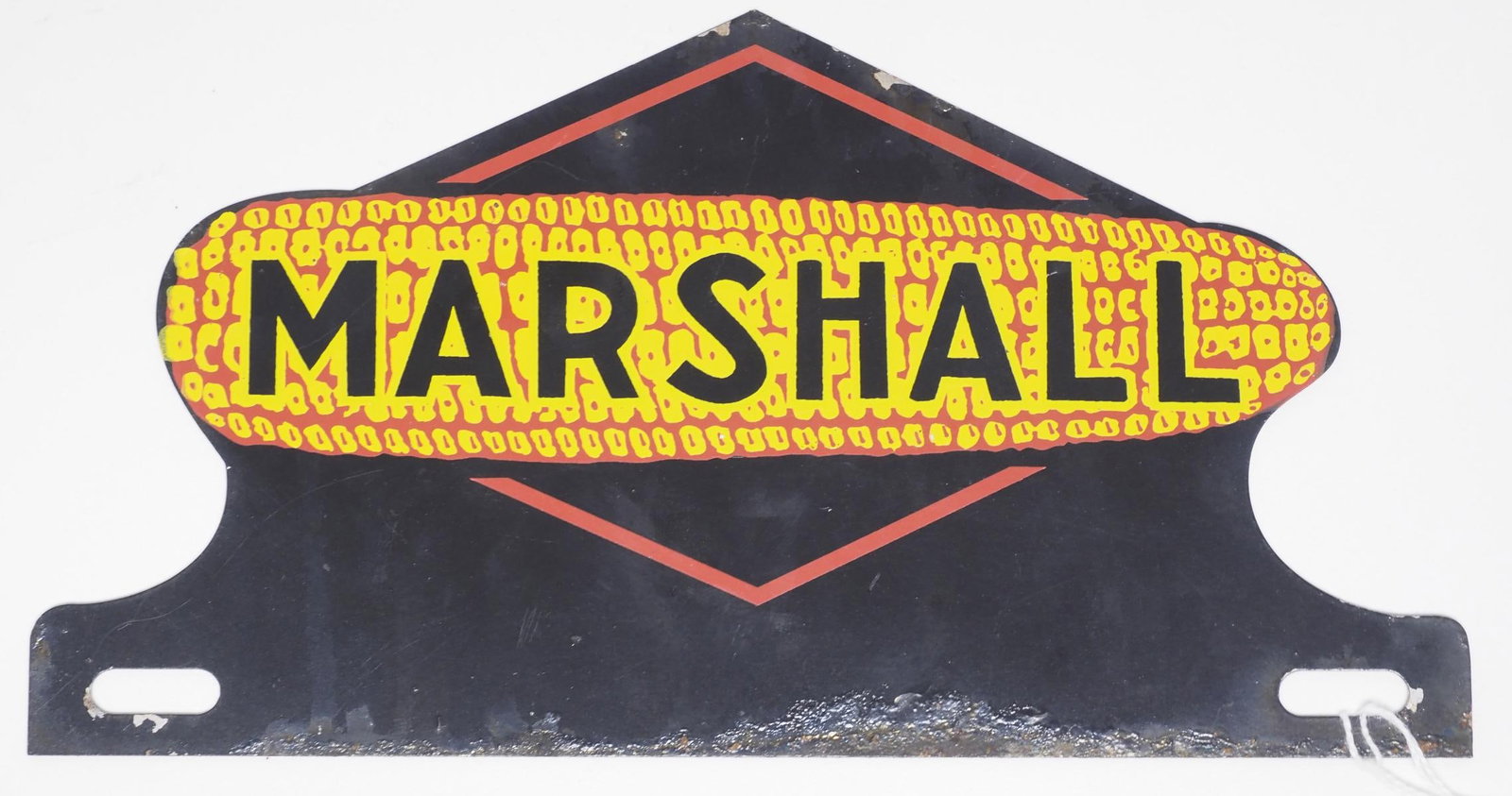 Marshall tin license plate topper (1 of 2)