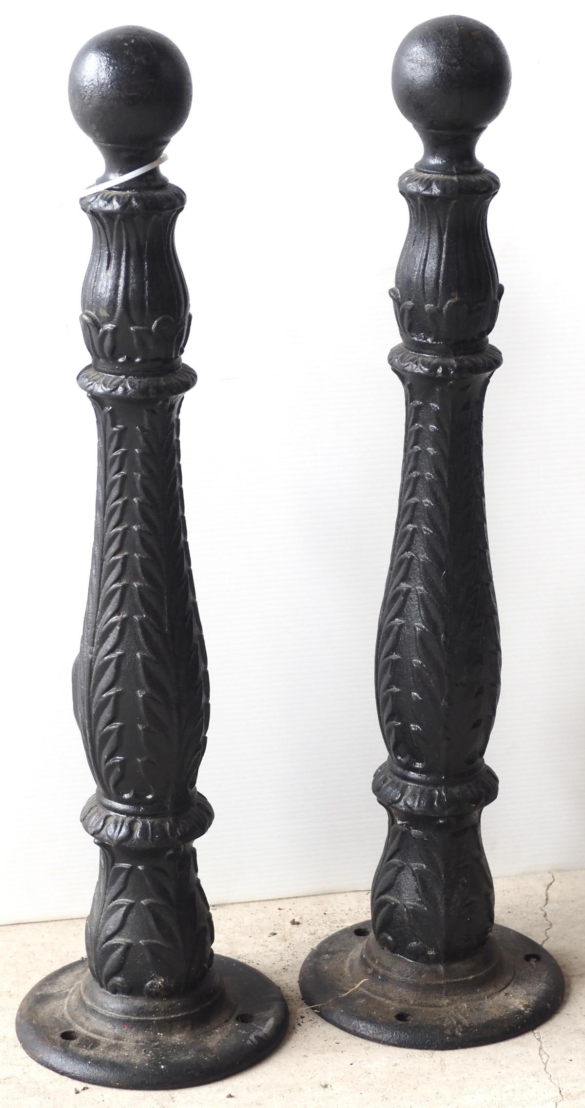 Pair of matching cast iron railing end posts (1 of 2)