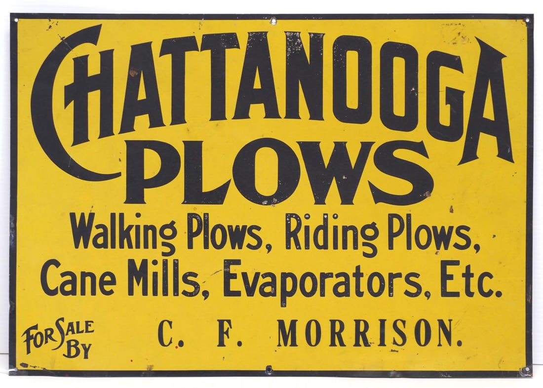 Chattanooga Plows dealer sign for C.F. Morrison (1 of 2)