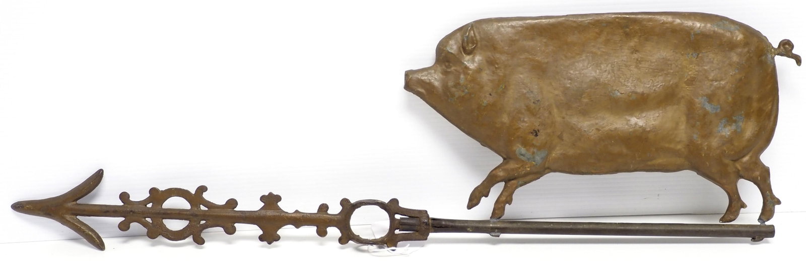 Full-body pig weathervane arrow: Full-body pig weathervane arrow, 29"L overall, pig is 15"L x 7.5"H