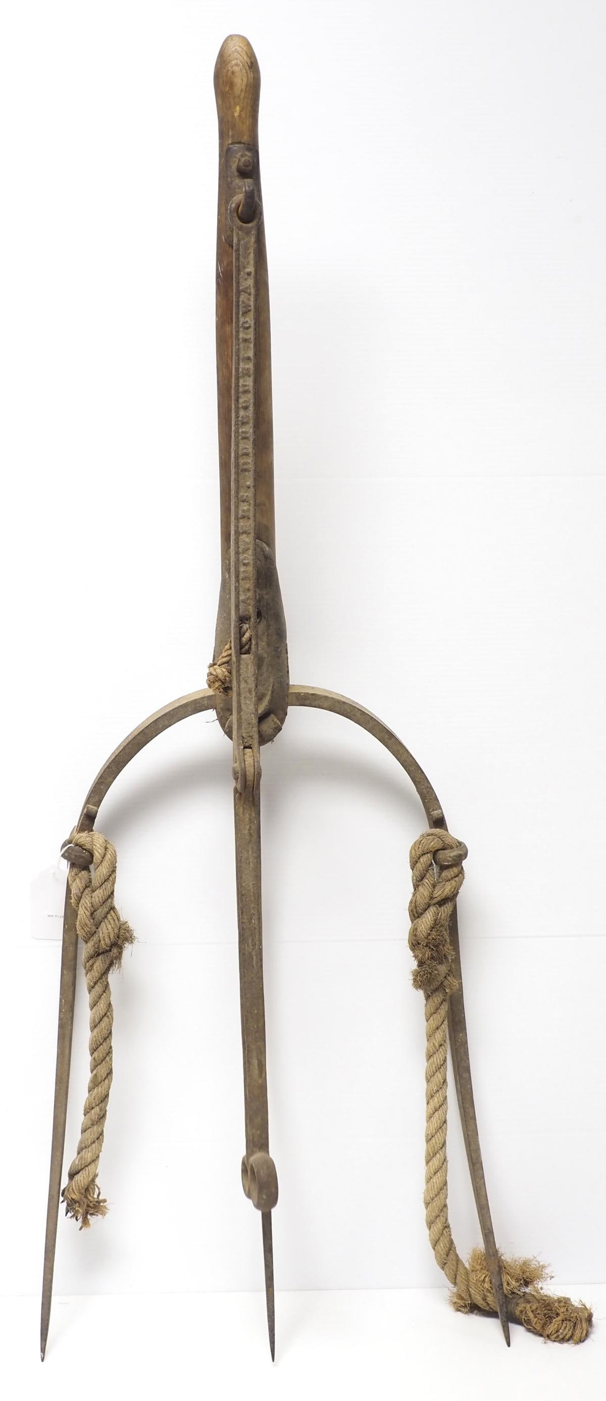 1-horse hay fork with marks on handle (1 of 2)