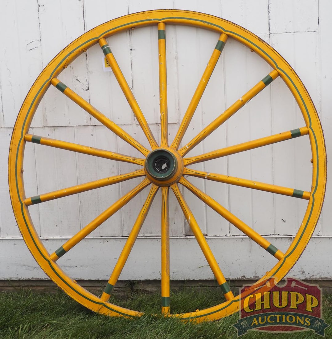 Painted wooden wagon wheel (1 of 3)