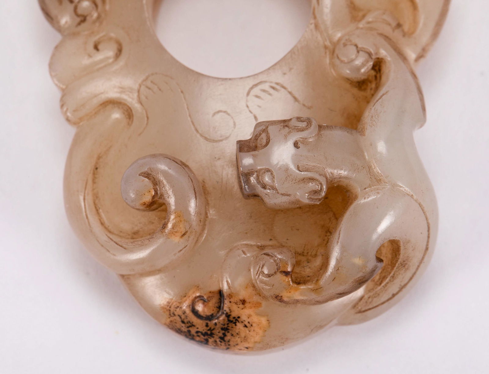 Warring States White Jade Red Dragon Wall (1 of 10)