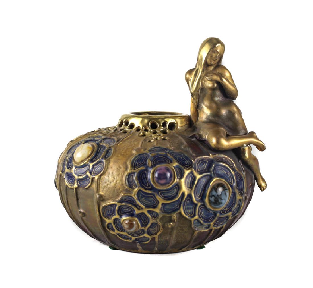 Riessner & Kessel Amphora Lady Rhine Gres Bijou Vase