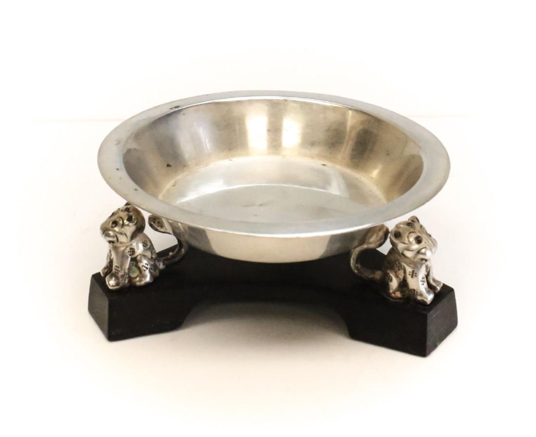 William Spratling Sterling Silver Wood Footed Ash Tray (1 of 5)