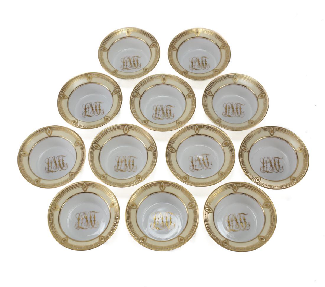 12 Dresden Germany Porcelain Custard Cups Greek Key Rim (1 of 4)