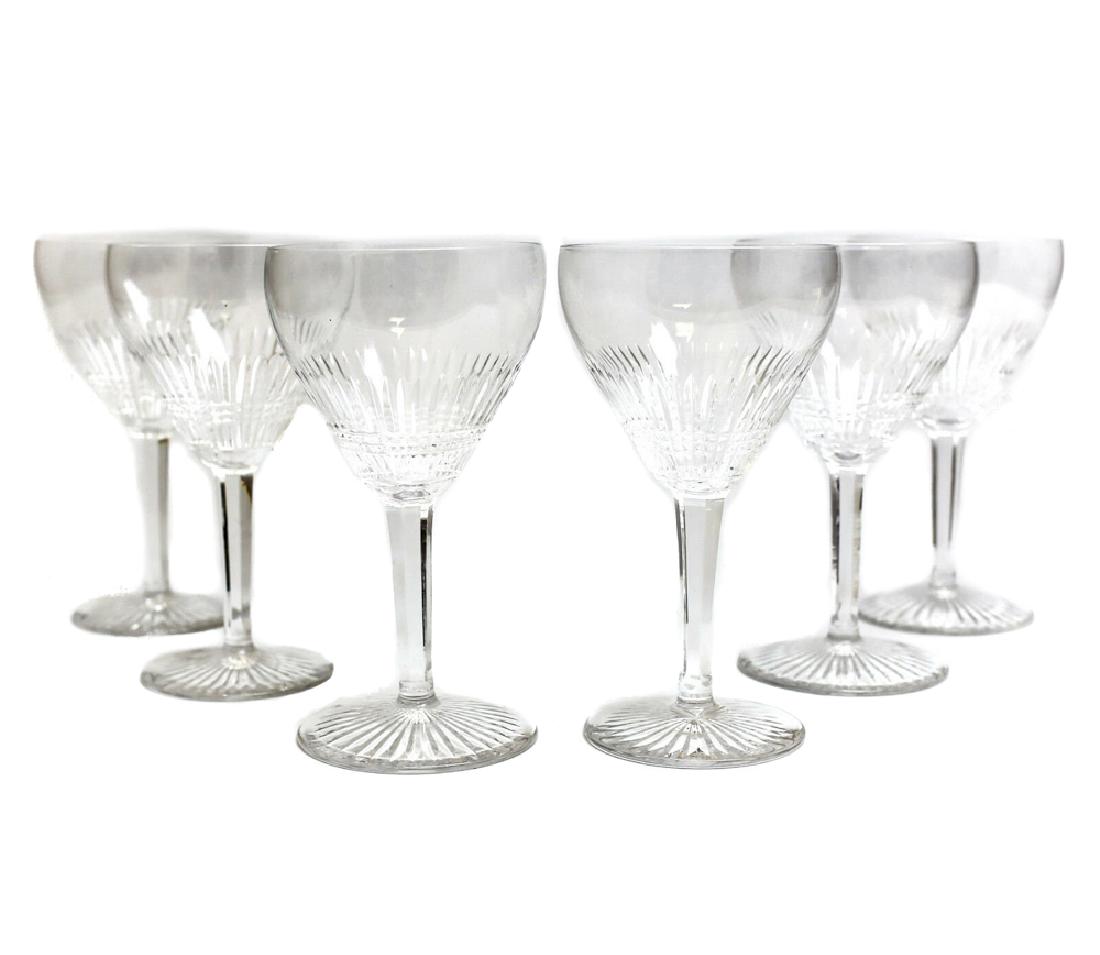 6 Saint Louis Cut Crystal Wine Glasses. Rare Pattern: 6 St. (Saint) Louis Cut Crystal Wine Glasses. This rare pattern is not readily available elsewhere. Marked St. Louis on Reverse (very lightly marked, difficult to photograph). Weight 3 pounds. Measure