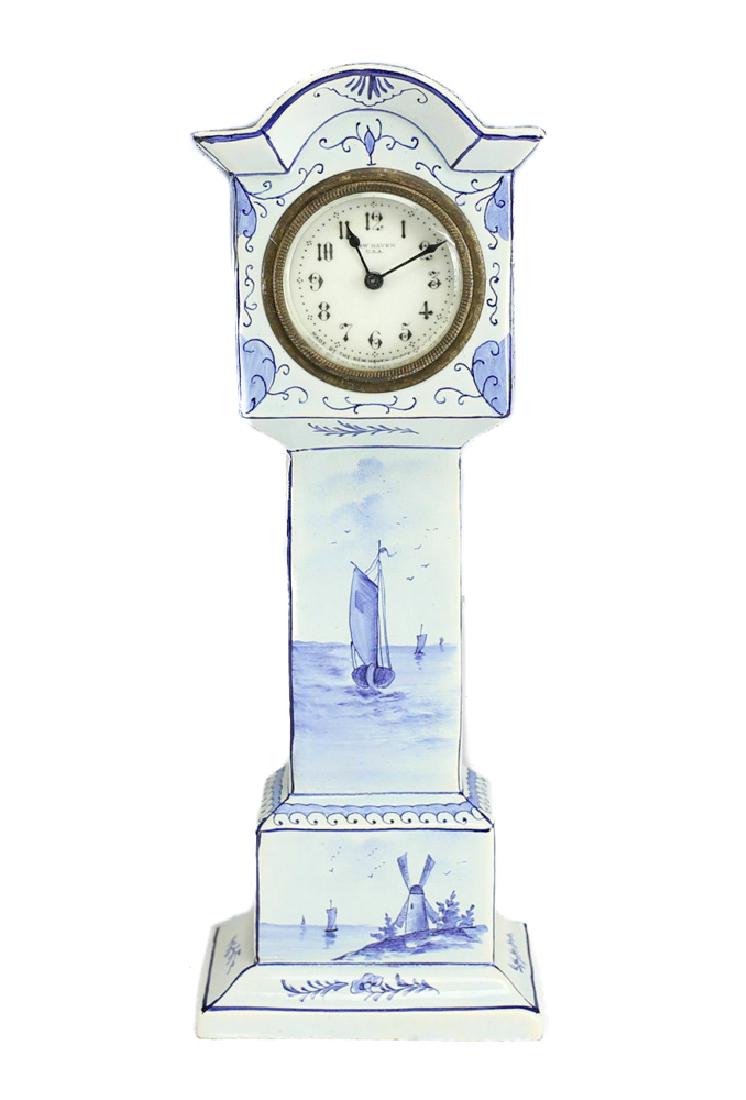 Austrian Porcelain Miniature Long Holster Clock (1 of 5)