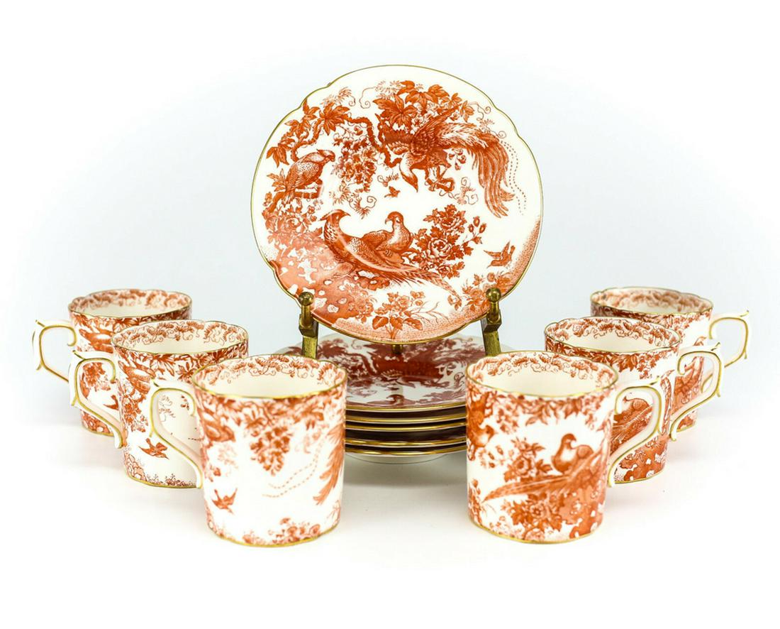 6 Royal Crown Derby Red Aves Demitasse Cup & Saucers (1 of 5)