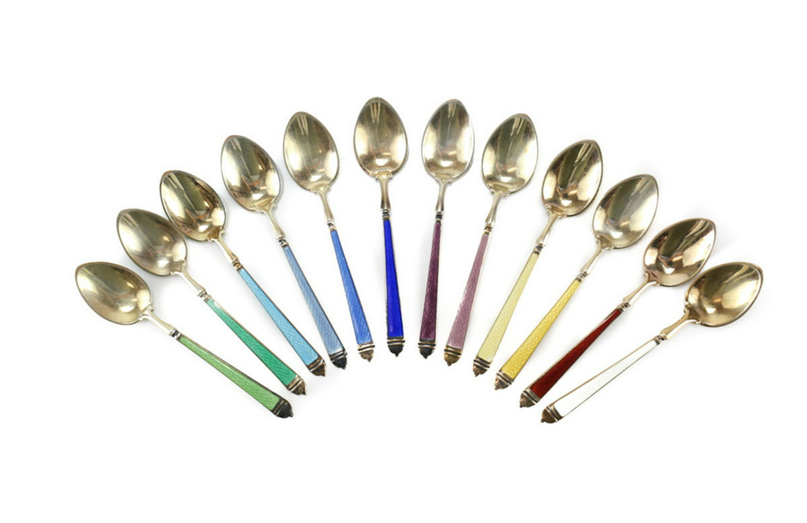 12 Watson Mfg Sterling Silver Enamel Demitasse Spoons (1 of 4)