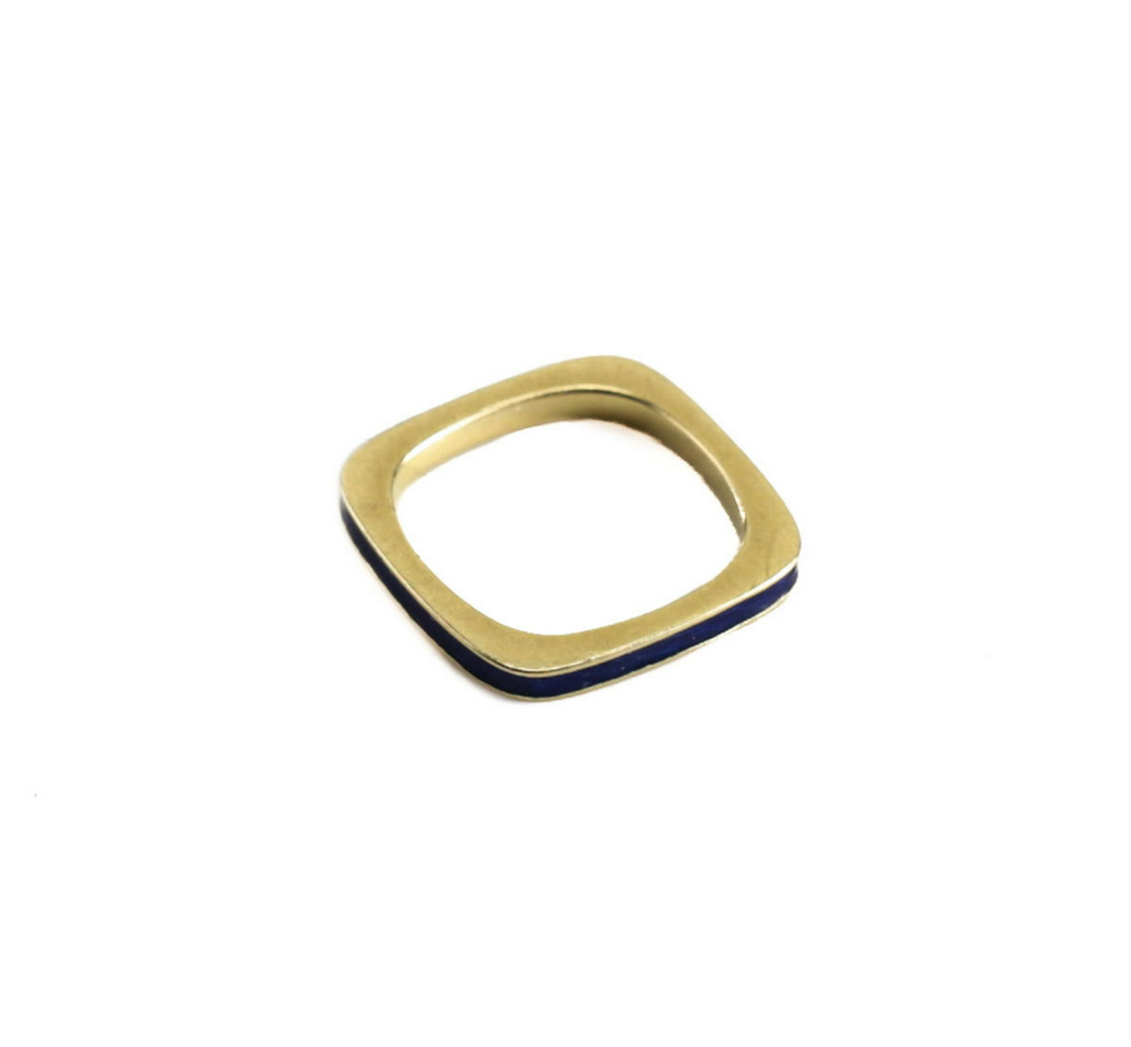 Cartier Dinh Van 18K Yellow Gold & Blue Enamel Ring (1 of 1)