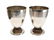 2 Christofle Silverplate Wood Footed Beakers, c1920