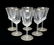 6 Saint Louis Glass Burgundy Wine Goblets Apollo Gold