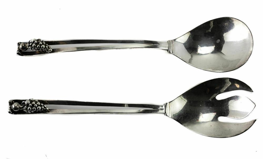 Matteo Denmark Sterling Silver Salad Servers (1 of 1)