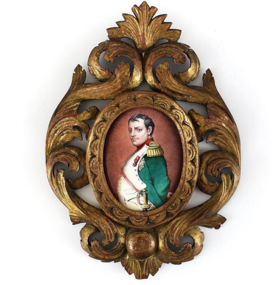 French Enamel & Metal Portrait Plaque Napoleon (1 of 4)