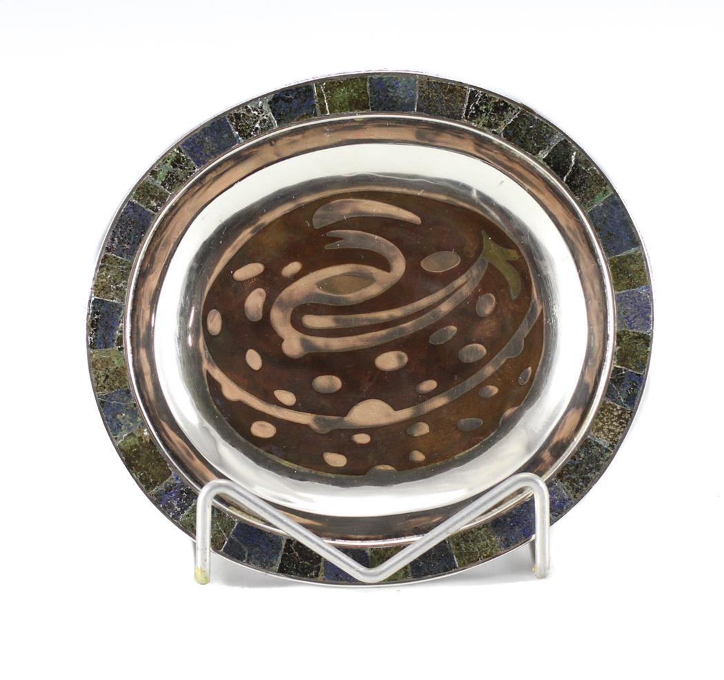 Taxco Mexico Sterling Silver Dish Los Castillo Gemstone (1 of 3)