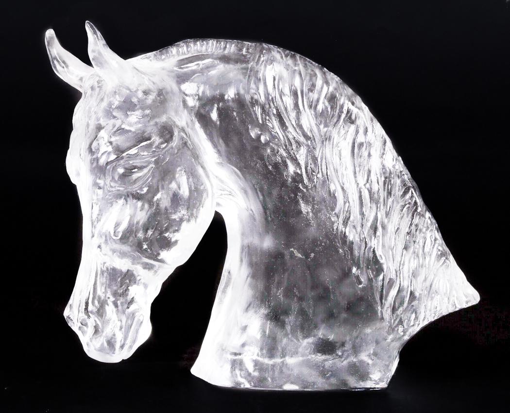 Baccarat Glass Horse Sculpture by Lesseps Tete De (1 of 7)