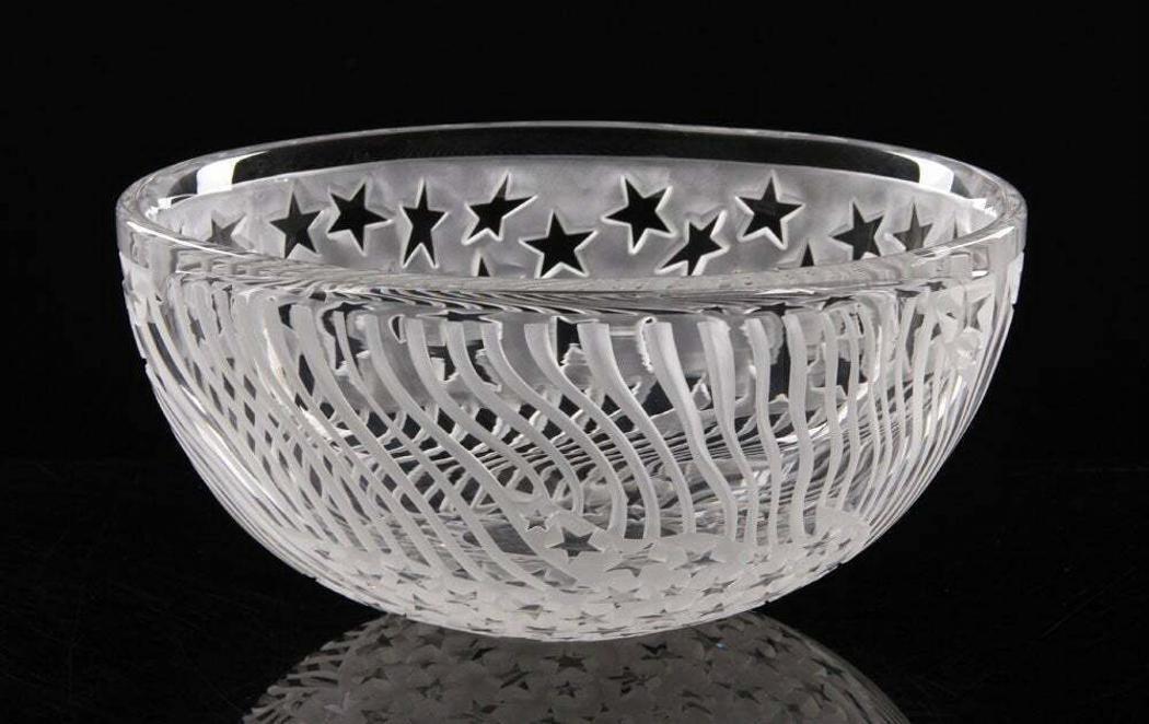 Steuben Cut Glass Stars & Stripes American Flag Bowl (1 of 8)