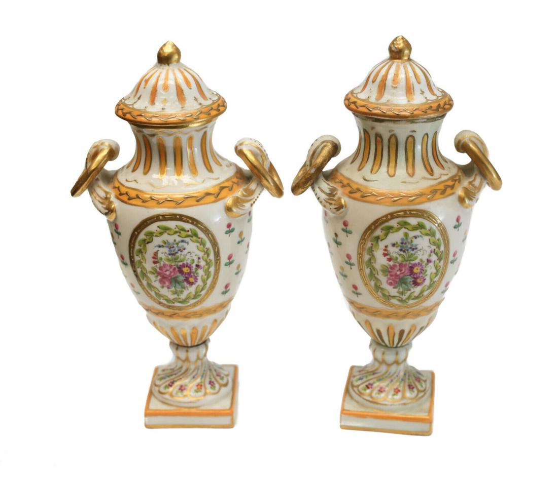 Pair Sevres Porcelain Miniature Urns, circa 1900 (1 of 4)