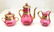 Bohemian Cranberry Red & Gilt Glass Tea Service for 6 - 3