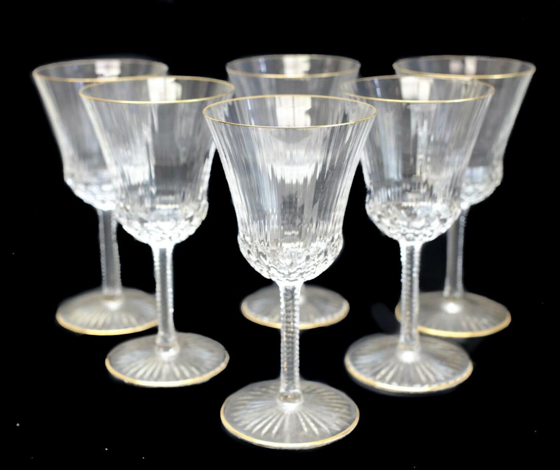 6 Saint Louis Glass Continental Goblets in Apollo Gold (1 of 4)
