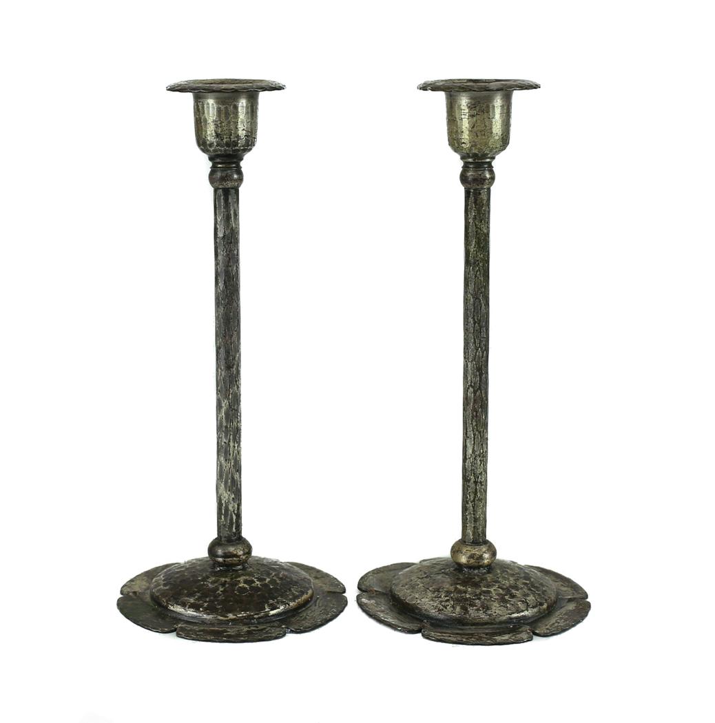 Roycroft Arts & Craft Silverplate Copper Candlesticks (1 of 3)