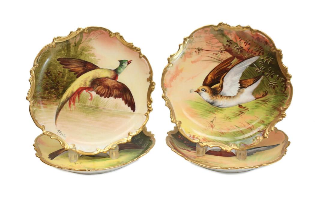 4 Limoges Coronet Hand Painted Cabinet Wall Plates (1 of 6)