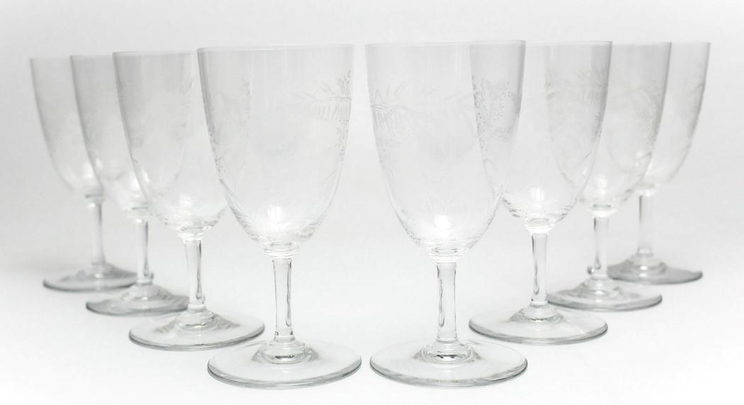 8 Baccarat Water Hammered Lady Butterfly c1950 (1 of 5)