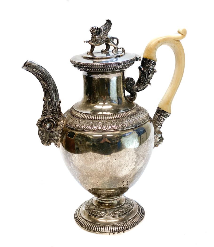 Empire SilverTeapot, Griffin Finial, Ram Head Spout (1 of 7)
