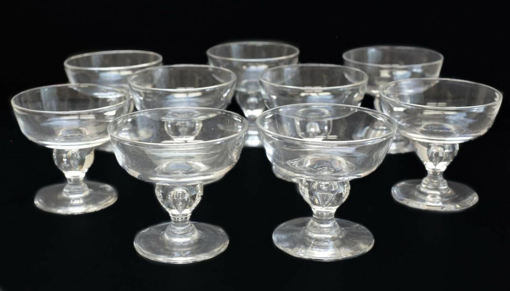 9 Steuben Cut Glass Tall Sherbet Goblets Tear Drop (1 of 3)