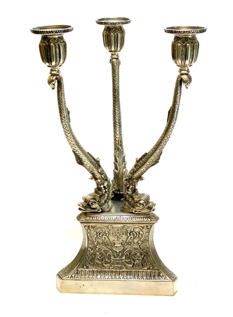 Buccellati Sterling Silver 3 Stem Dolphin Candelabra (1 of 5)