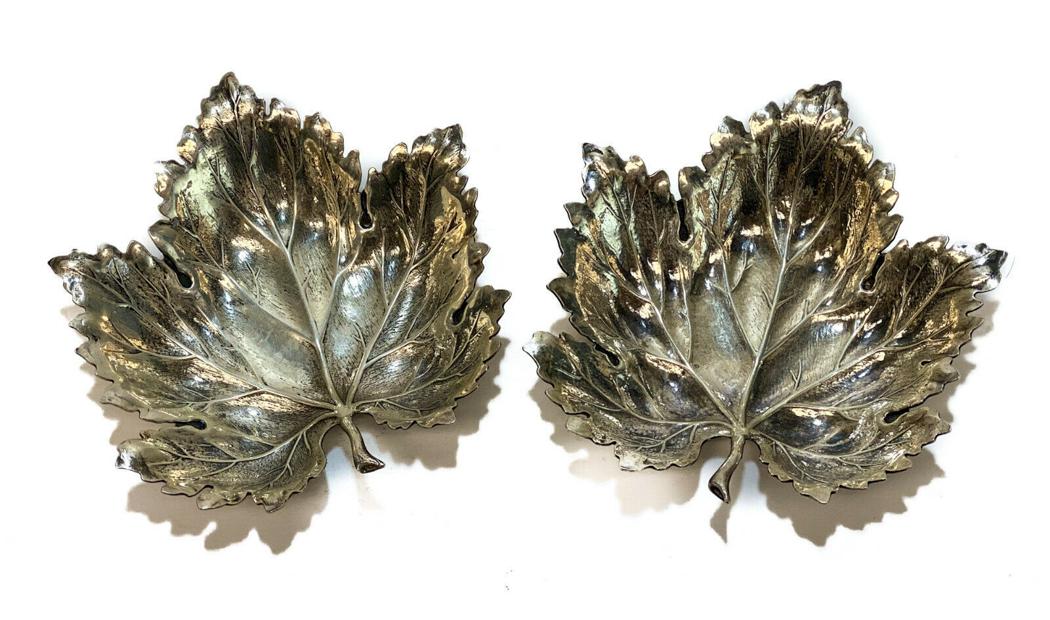 Pair Buccellati Sterling Geranium Leaf Salt Cellars (1 of 3)