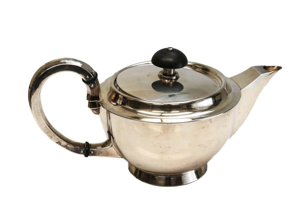 Jakob Grimminger German 835 Silver Teapot, circa 1910 (1 of 4)