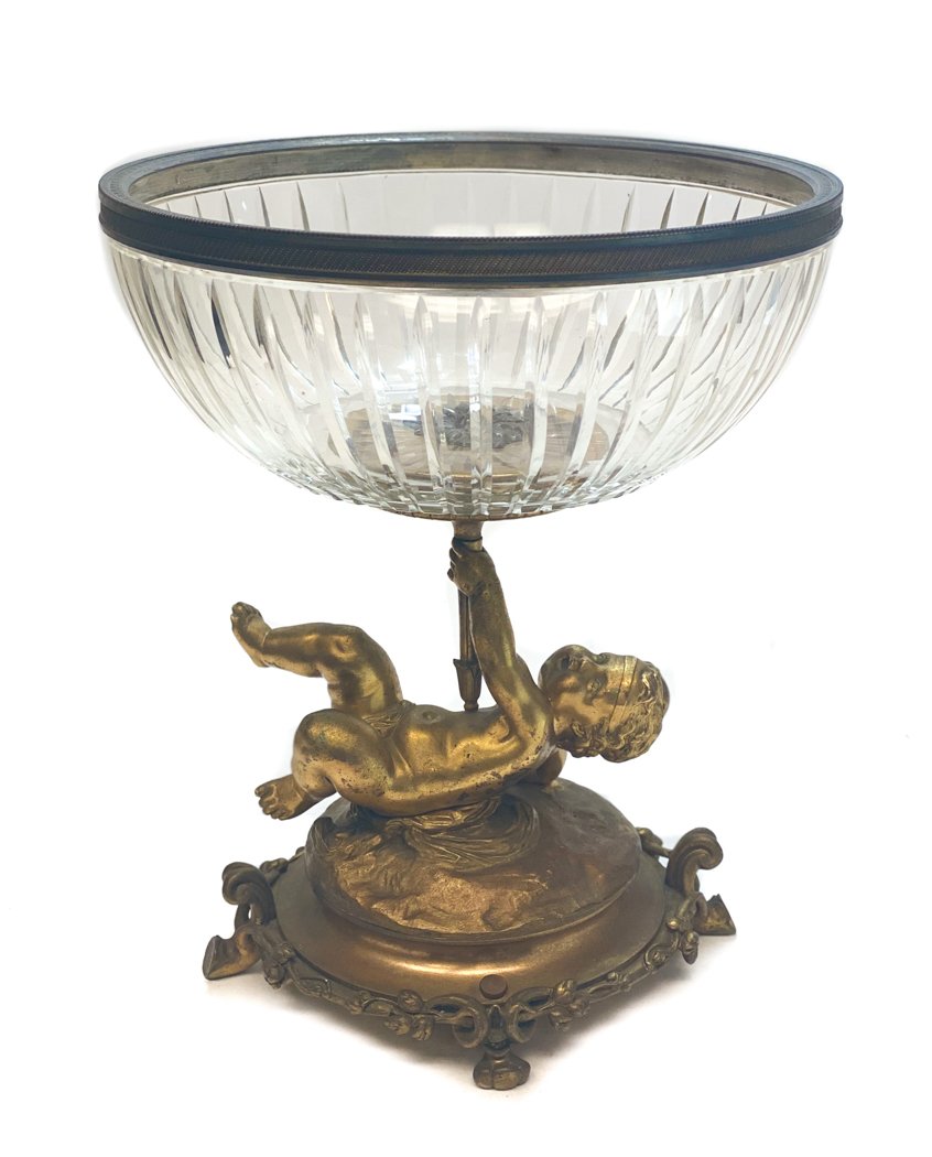 Christofle Gilt Bronze & Cut Glass Cherub Compote (1 of 4)